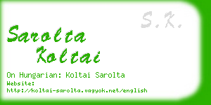 sarolta koltai business card